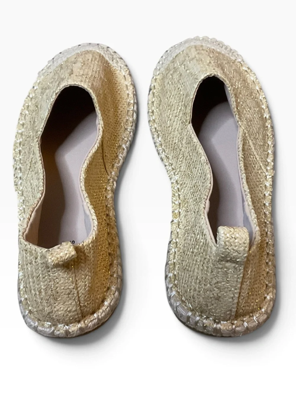 Avon Studio 1886 Gold Woven Espadrille Slip-On Flats